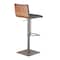 Armen Living Cafe Adjustable Height Swivel Gray Faux Leather and Walnut Wood Bar Stool with Gray Metal Base LCCASWBAGRBA - alternate 2